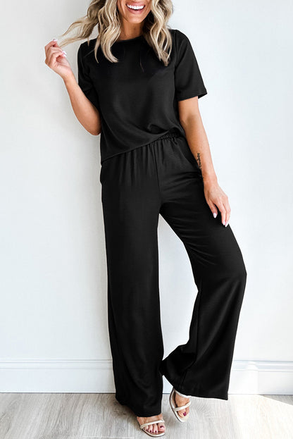 T-Shirt and Wide Leg Pants Set