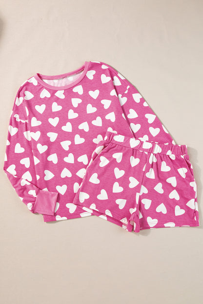 Heart Top and Shorts Lounge Set