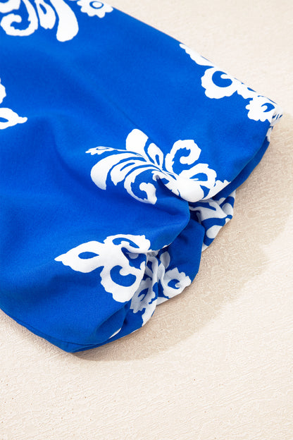 Boho Geometric Collared Button Front Mini Dress