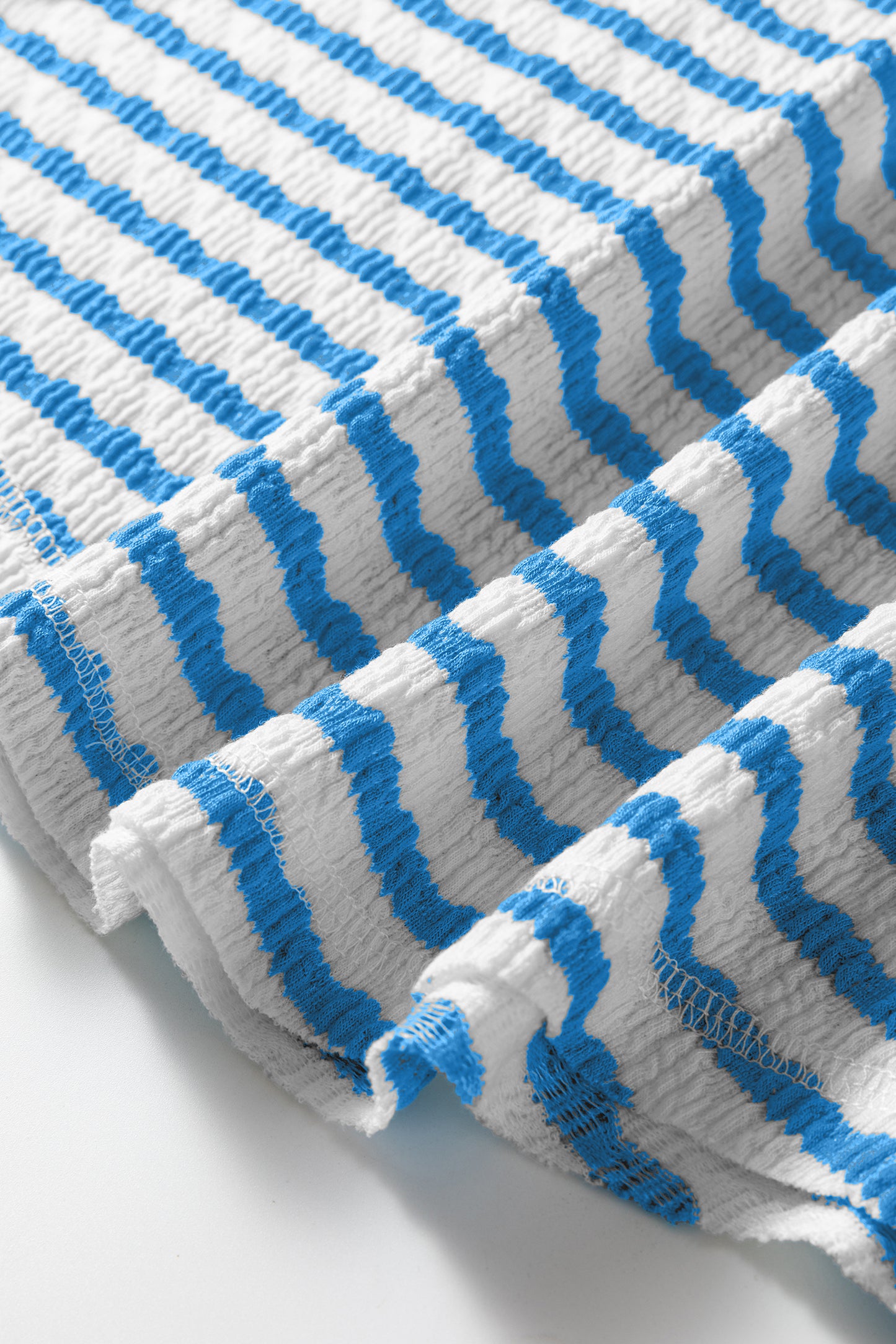 Stripe Textured Patchwork Short Sleeve T-Shirt