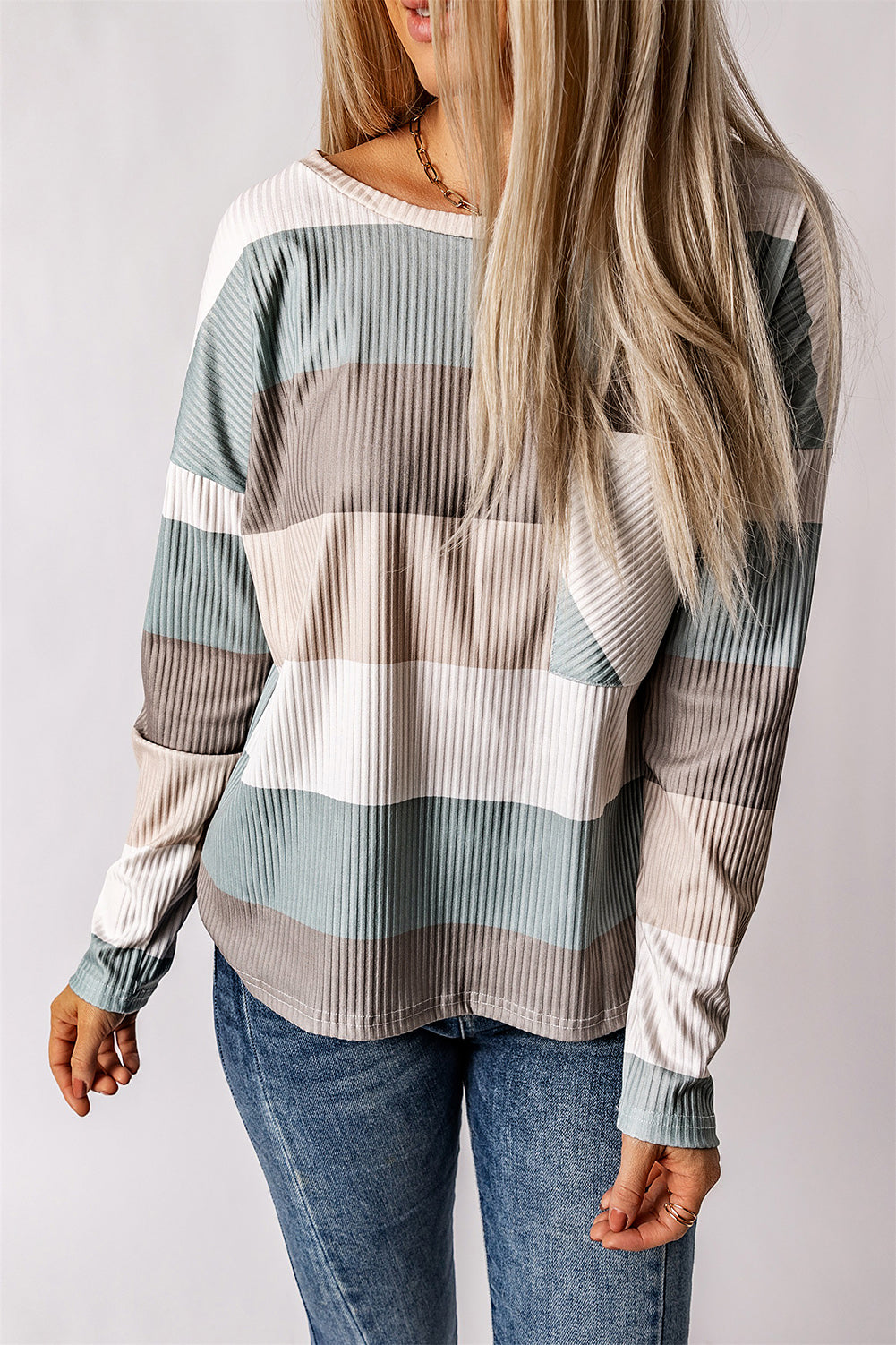 Colorblock Stripe Long Sleeve Top