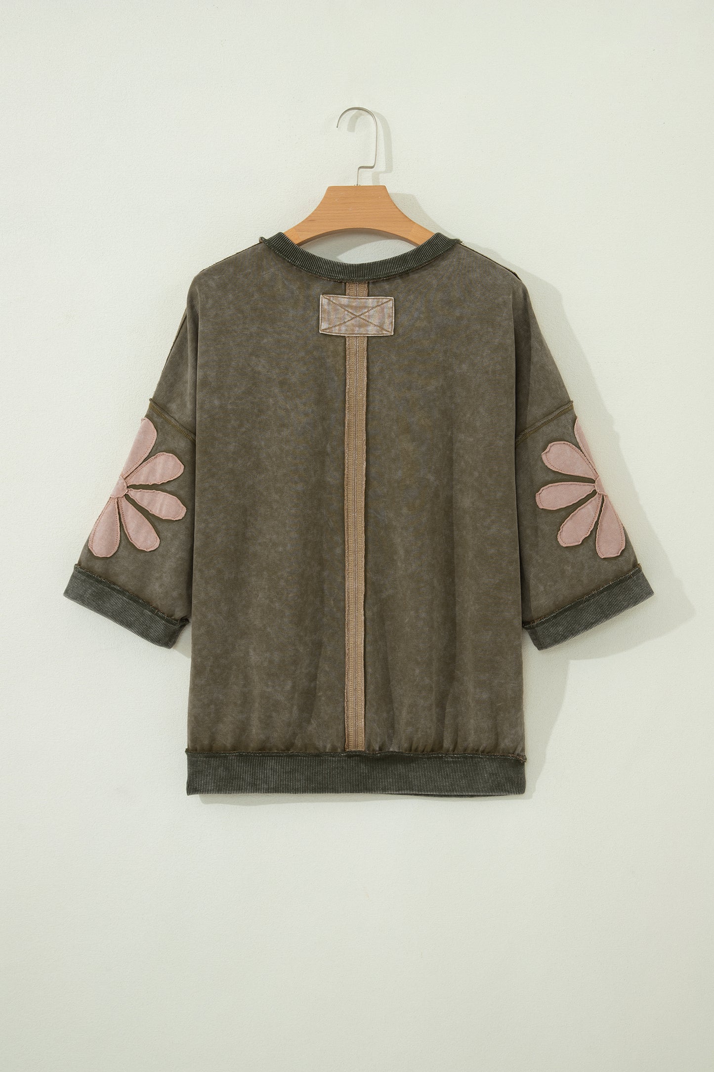 Floral Patchwork Mineral Wash Exposed Seam Top
