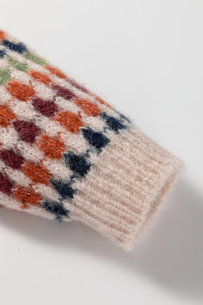 Stripe Dotty Knit Drop Shoulder Sweater