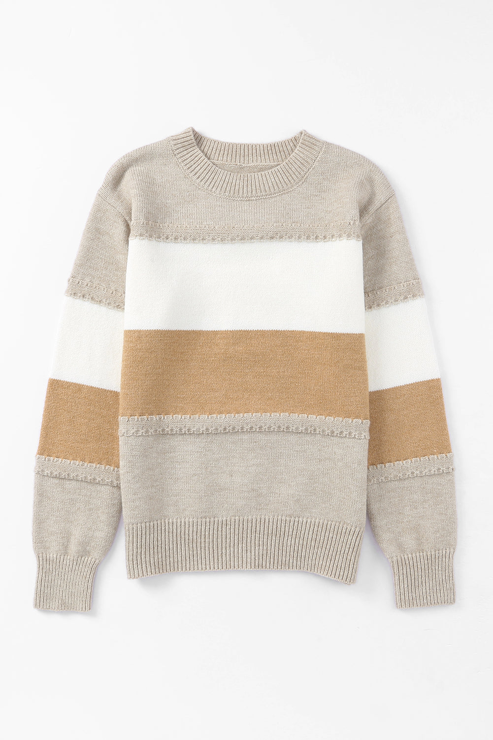 Stripe Mock Neck Pullover Sweater