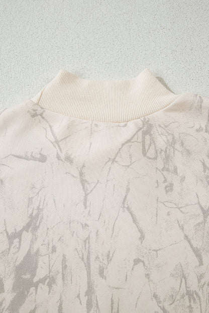 Camo Mock Neck Baggy Sweatshirt