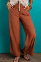 Elastic Waist Straight Leg Pants