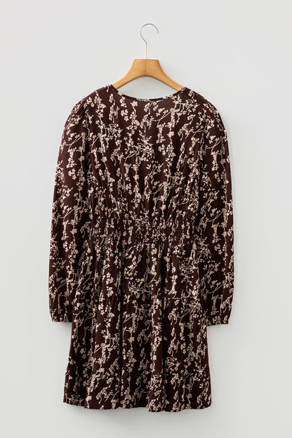 Ditsy Floral Long Sleeve Flared Mini Dress