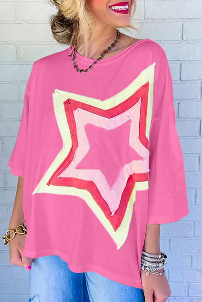 Star Colorblock Oversized Tee