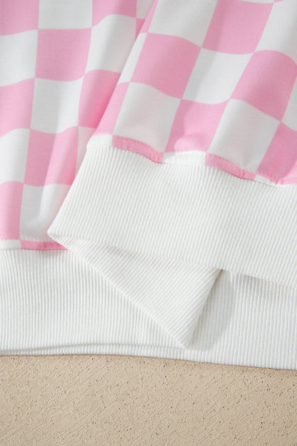 Checker Colorblock Mock Neck Top & Short Set
