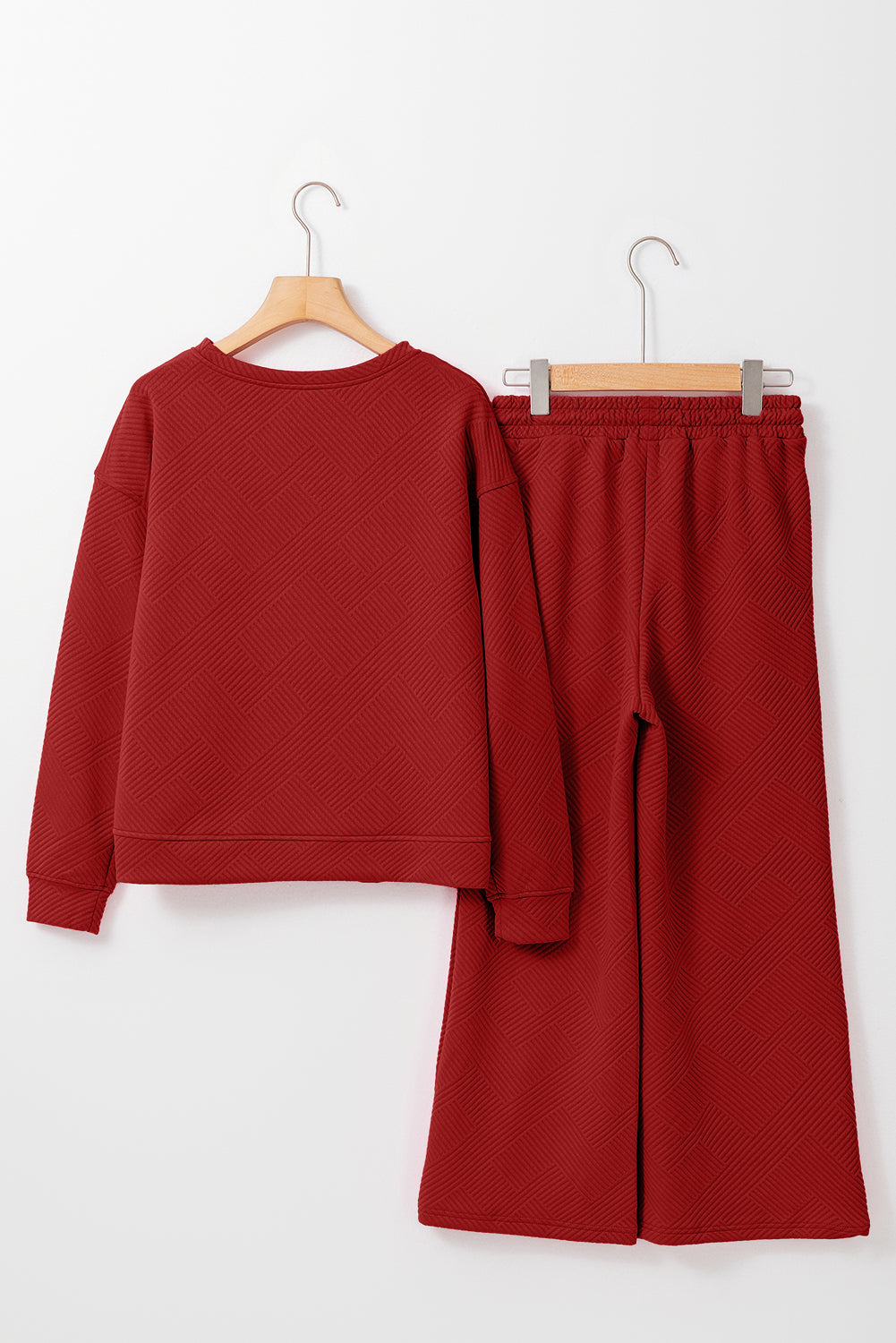 Textured Top and Pants Set