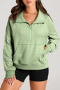 Quarter Zip Kangaroo Pocket Sweatshirt