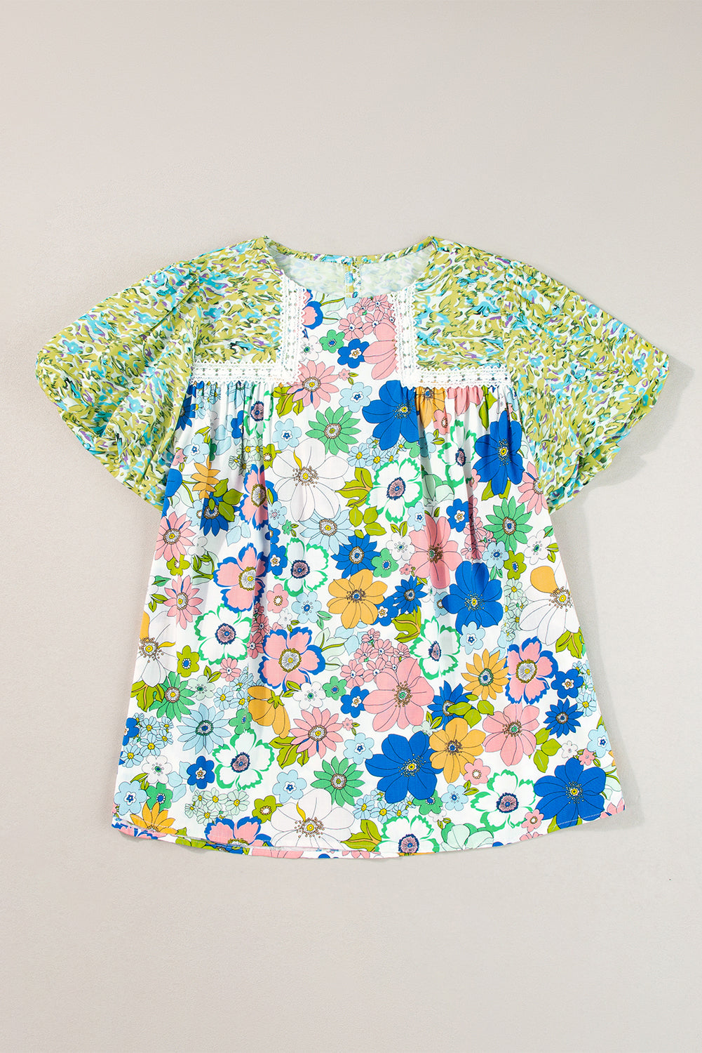 Floral Bubble Sleeve Blouse