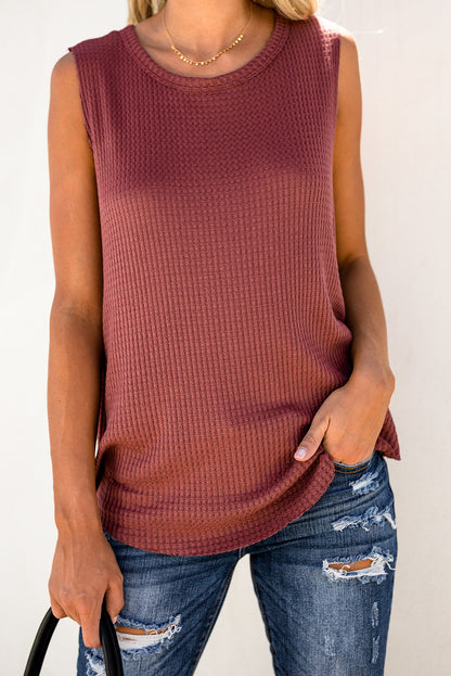 Waffle Crewneck Tank Top