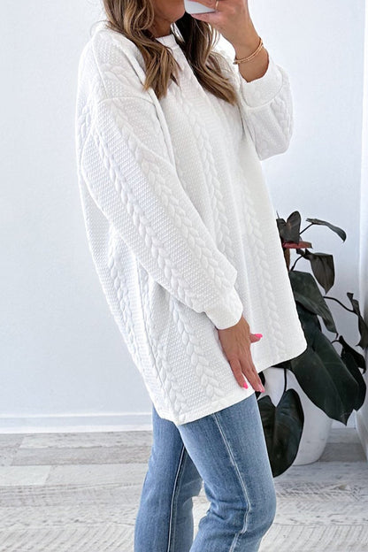 Cable Textured Sweatshirt Plus Size