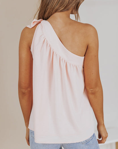 Asymmetric Tie On Shoulder Top