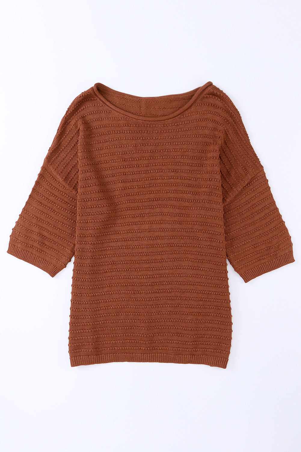 Ribbed Knit Drop Shoulder Tee