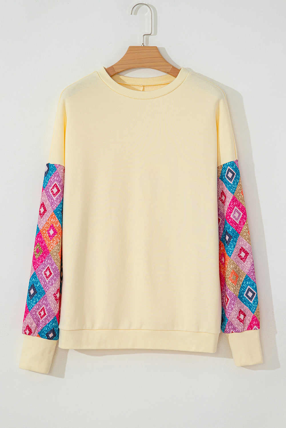 Geometric Patchwork Long Sleeve Top