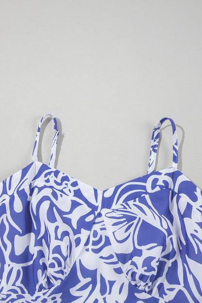 Floral Spaghetti Strap High-Waist Maxi Dress