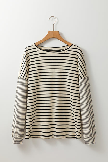 Stripe Patchwork Long Sleeve Tee