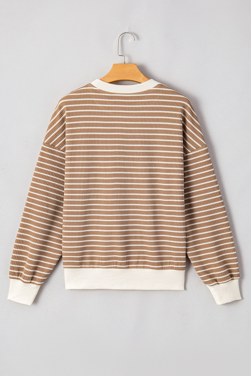 Stripe Textured Long Sleeve Top