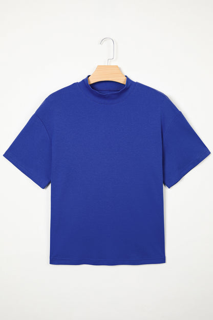Oversized Solid Color High Neck Tee