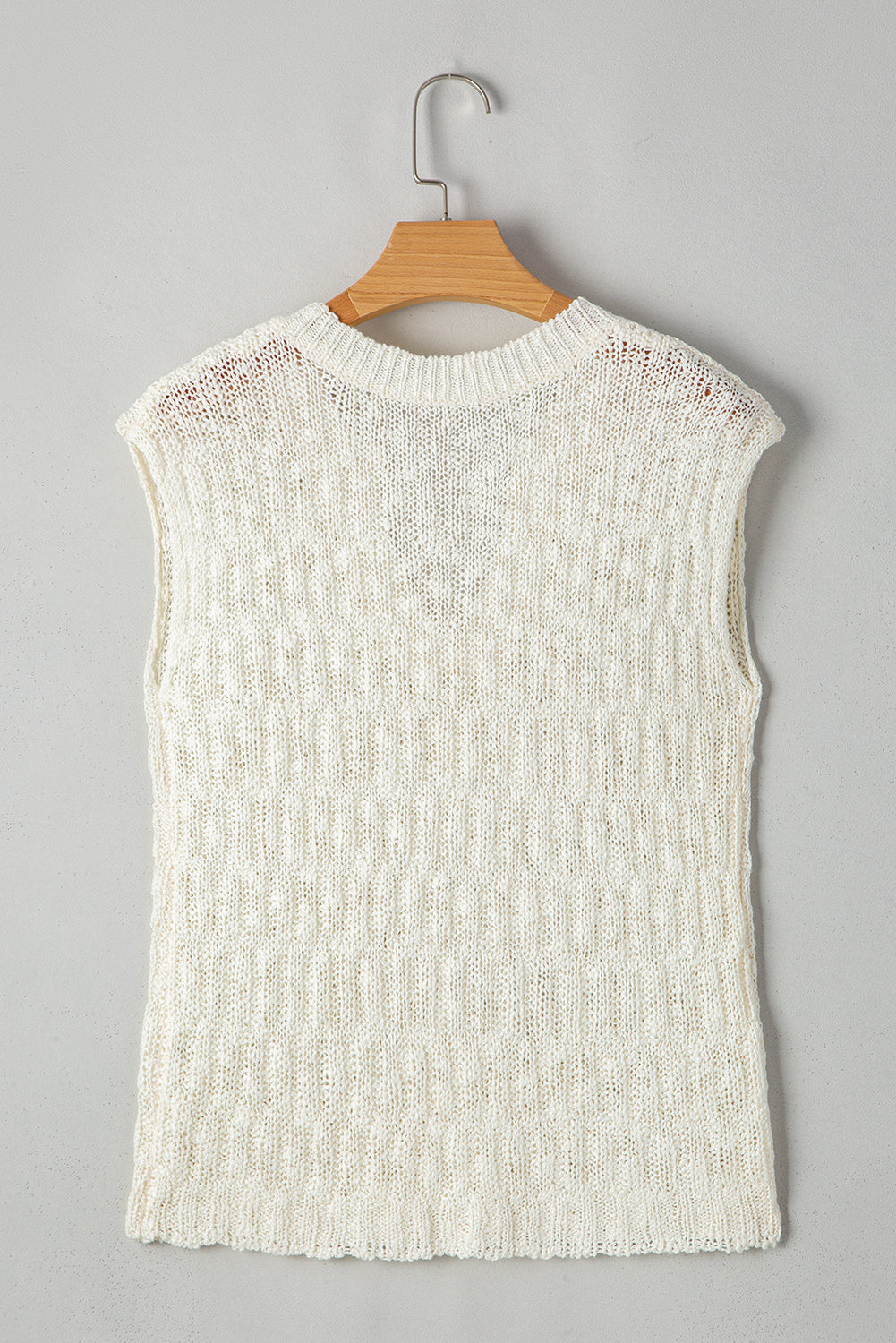 Solid Notched V-Neck Short Sleeve Knit Top