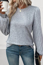 Ribbed Bishop Long Sleeve Top