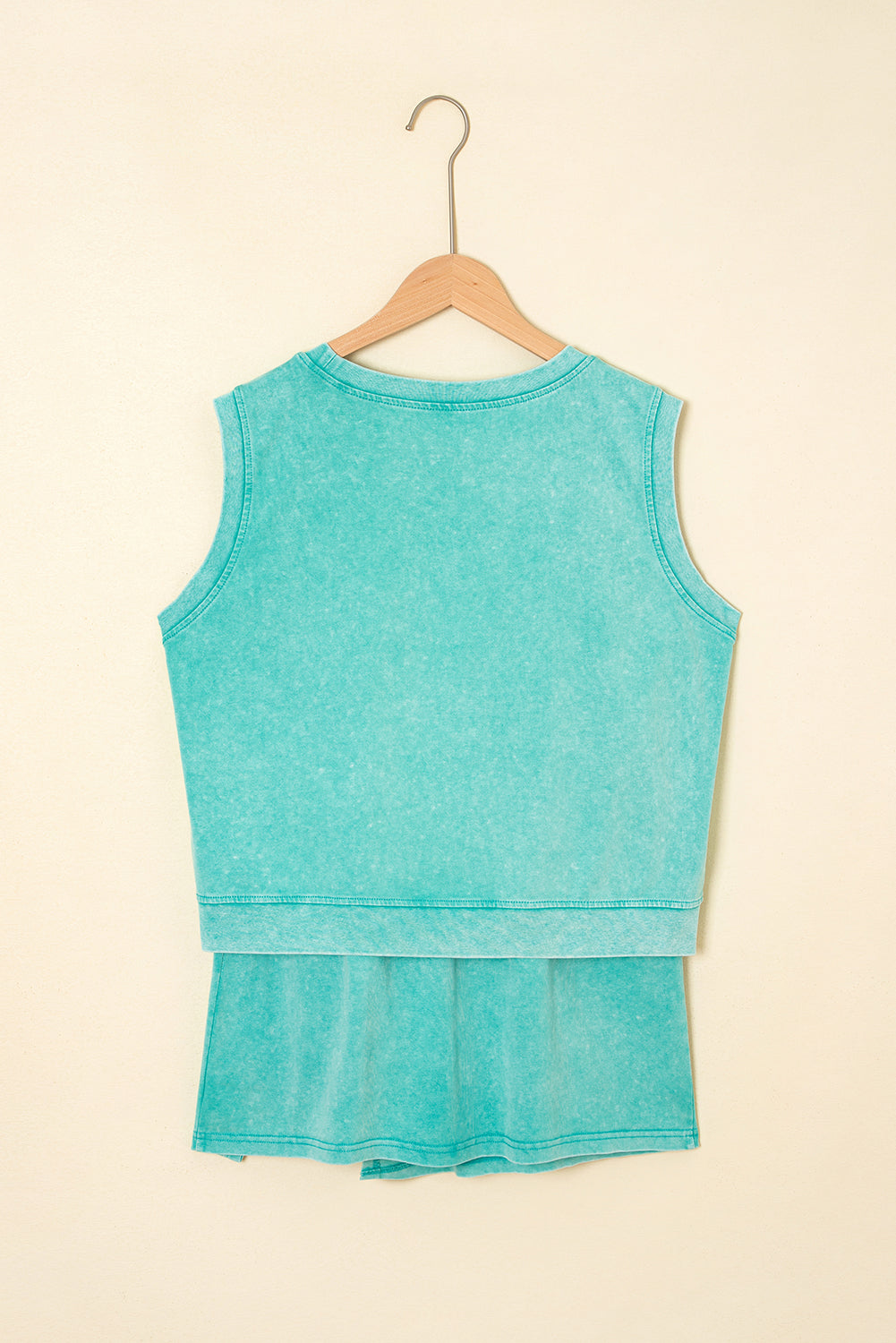 Mineral Wash Tank Top and Lined Split Skirt Set