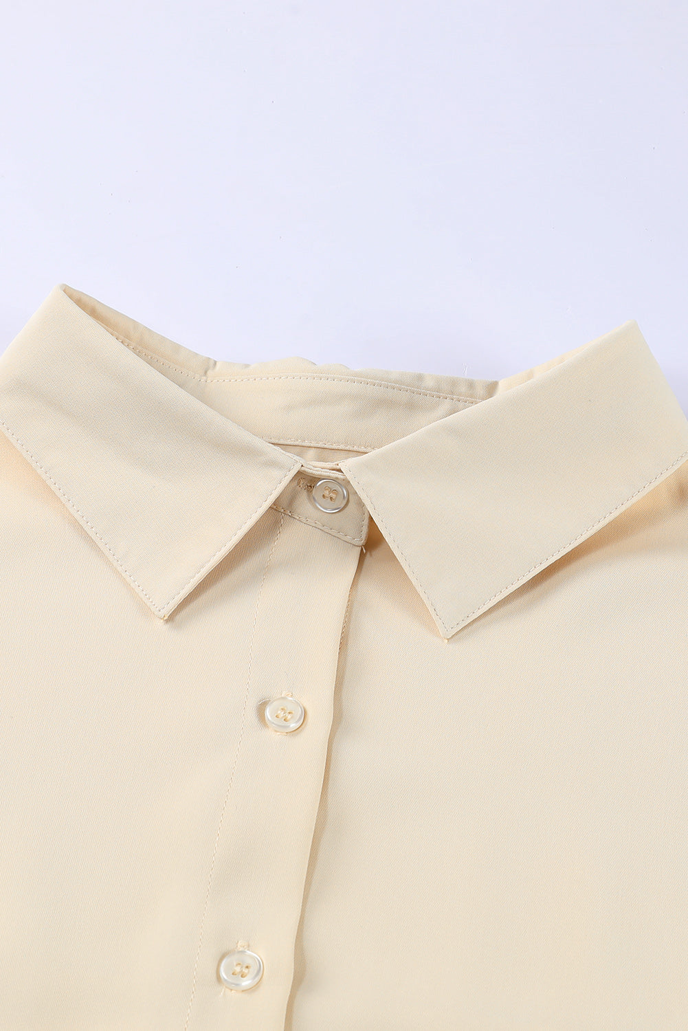 Solid 3/4 Puff Sleeve Oversize Shirt