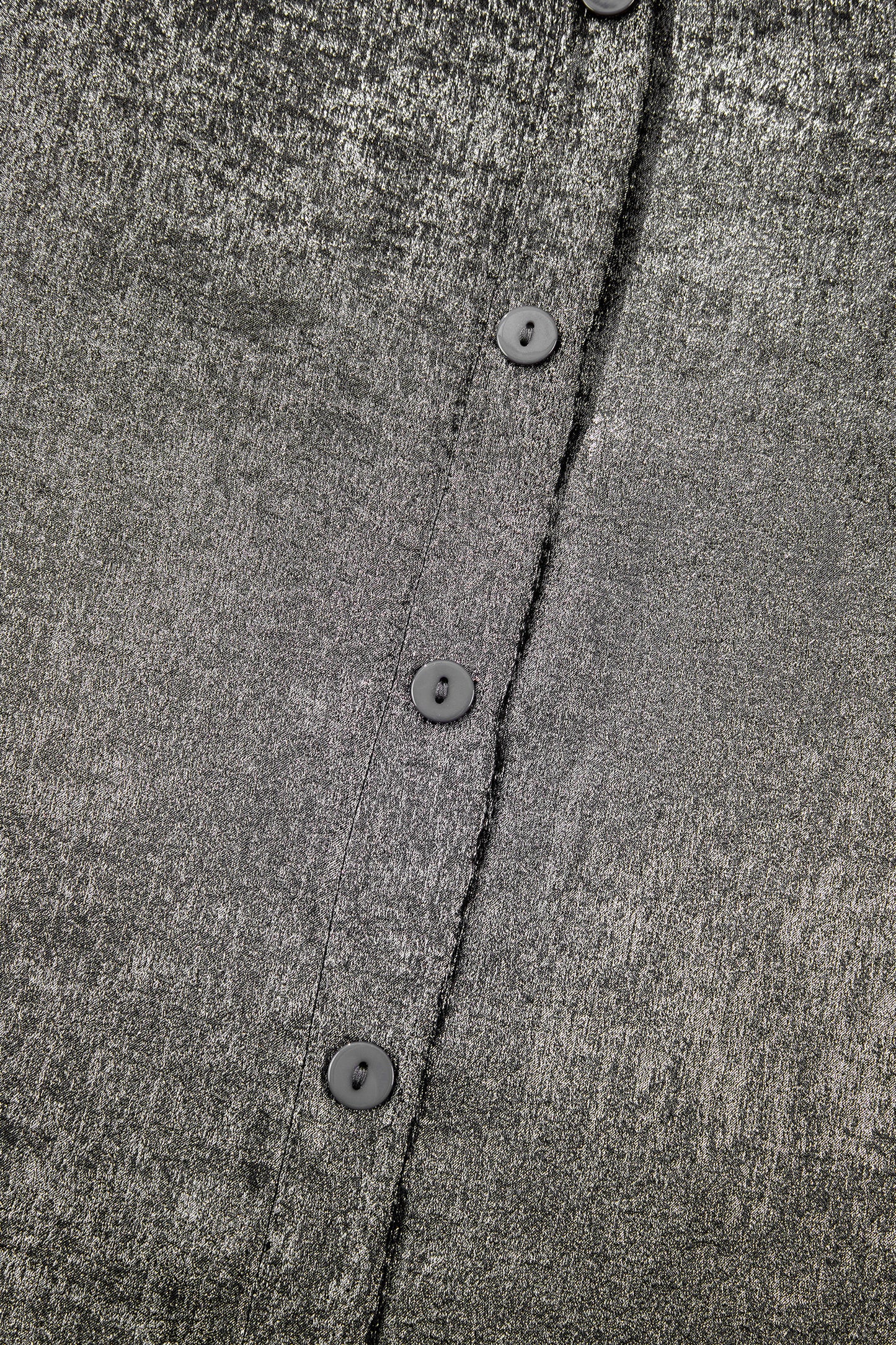 Metallic Ruffle Trim Sleeveless Round Neck Top