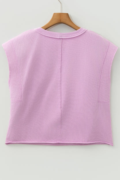 Solid Mineral Wash Boxy Tank Top