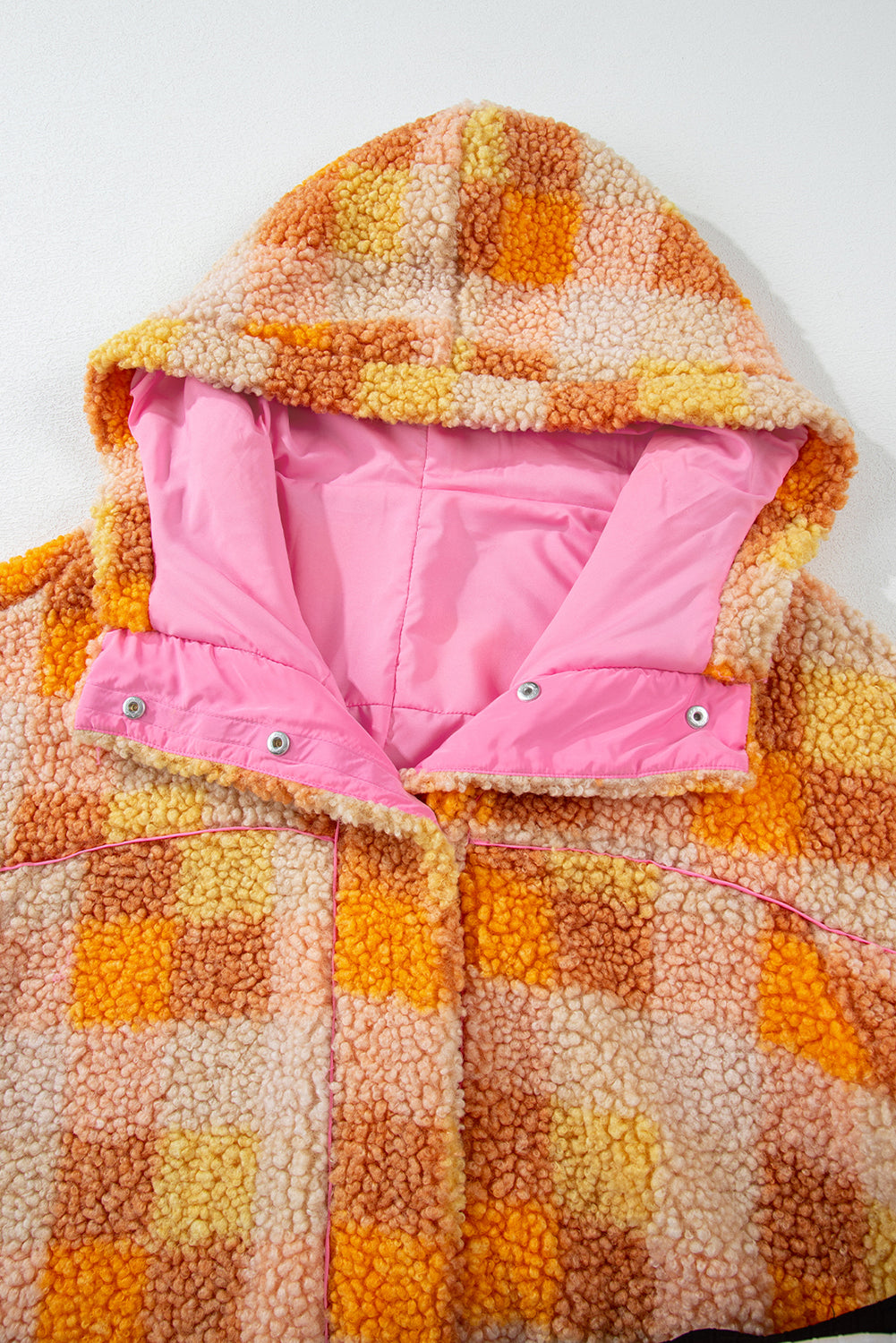 Checker Sherpa Hooded Jacket