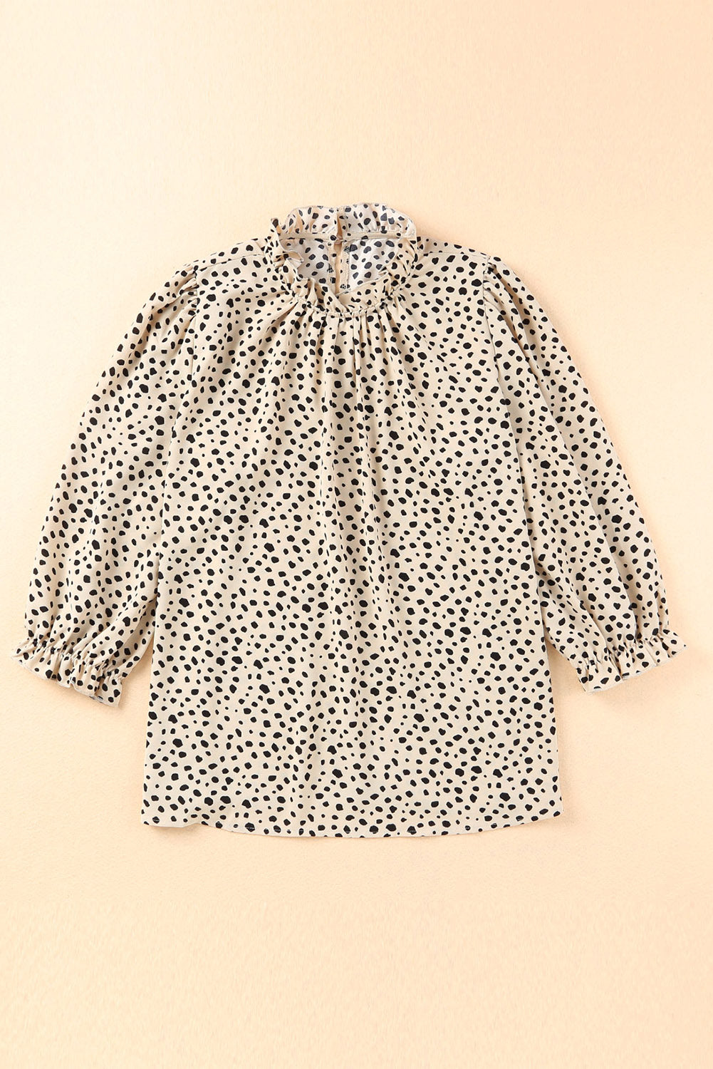 Leopard Frilled 3/4 Sleeve Blouse