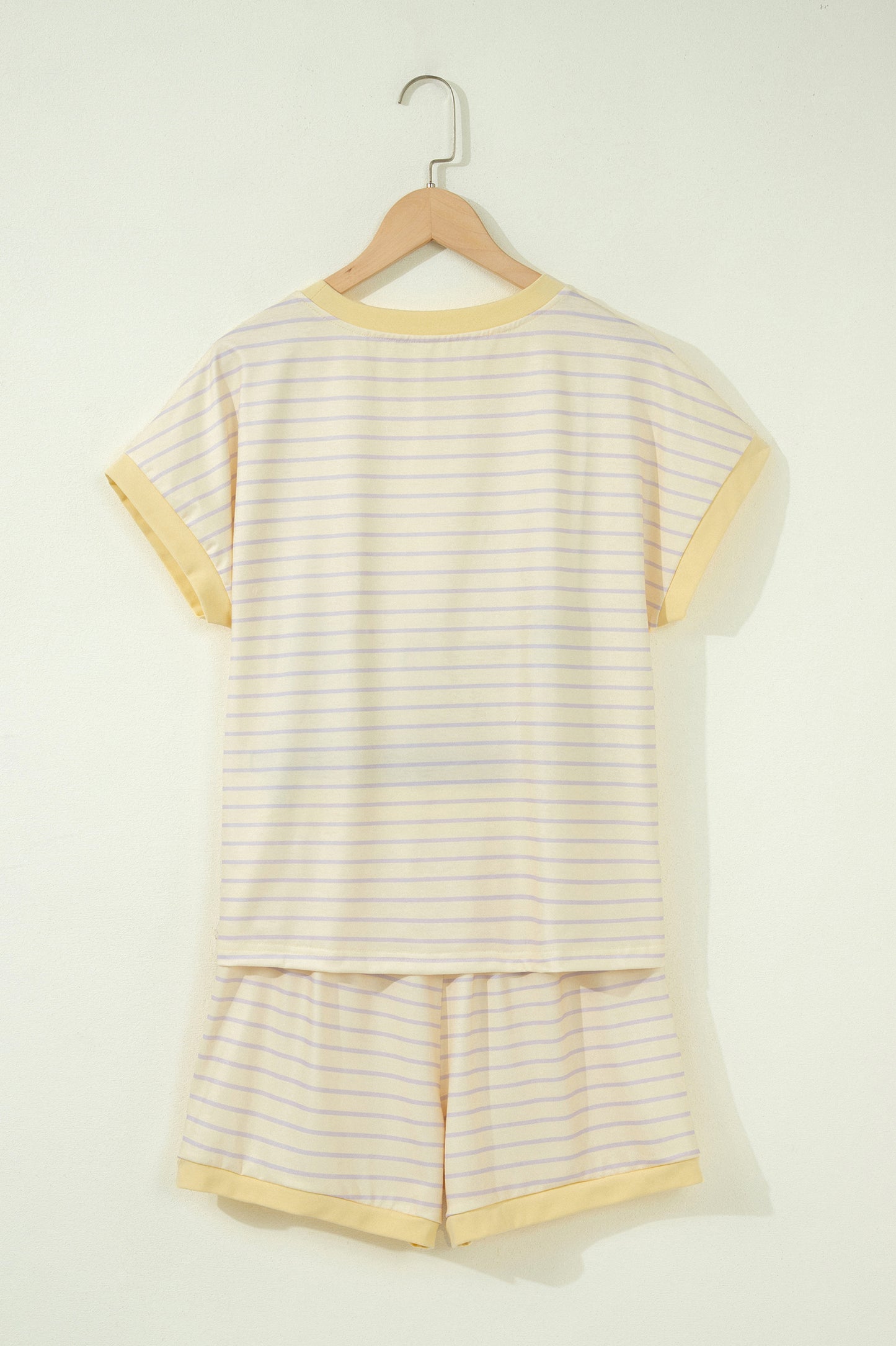 Stripe Relaxed Tee & Drawstring Shorts Set
