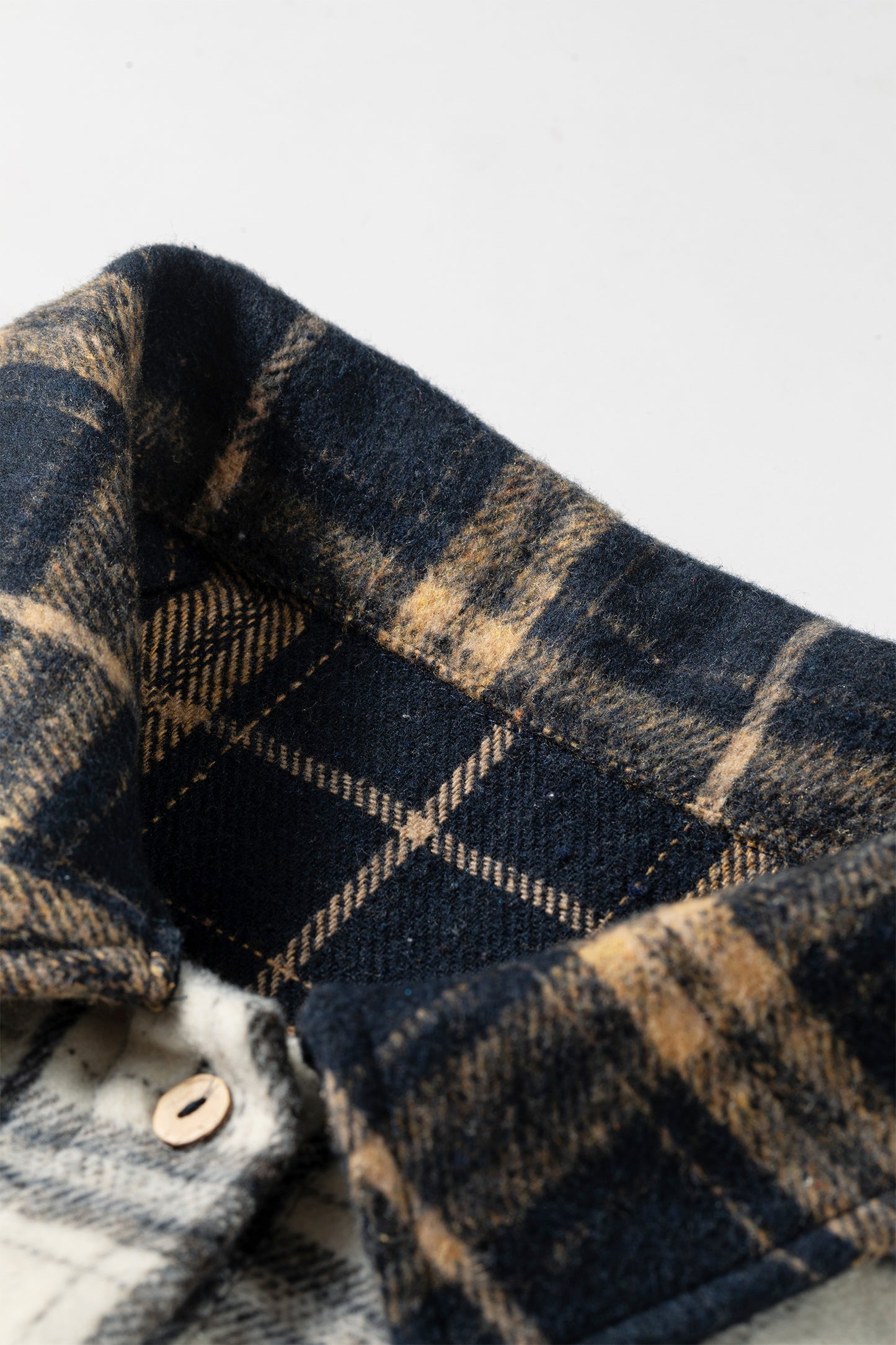 Plaid Colorblock Long Sleeve Buttoned Shacket