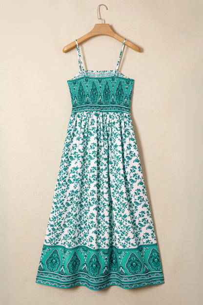Floral Boho Shirred Cami Maxi Dress