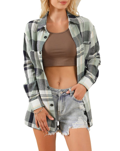 Plaid Chest Pocket Buttoned Shirt