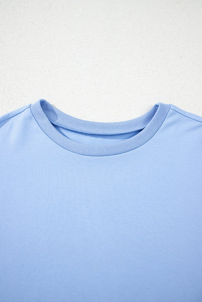 Solid Short Sleeve Hi Low Hem T-Shirt