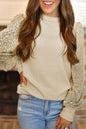 Leopard Ribbed Long Sleeve Blouse