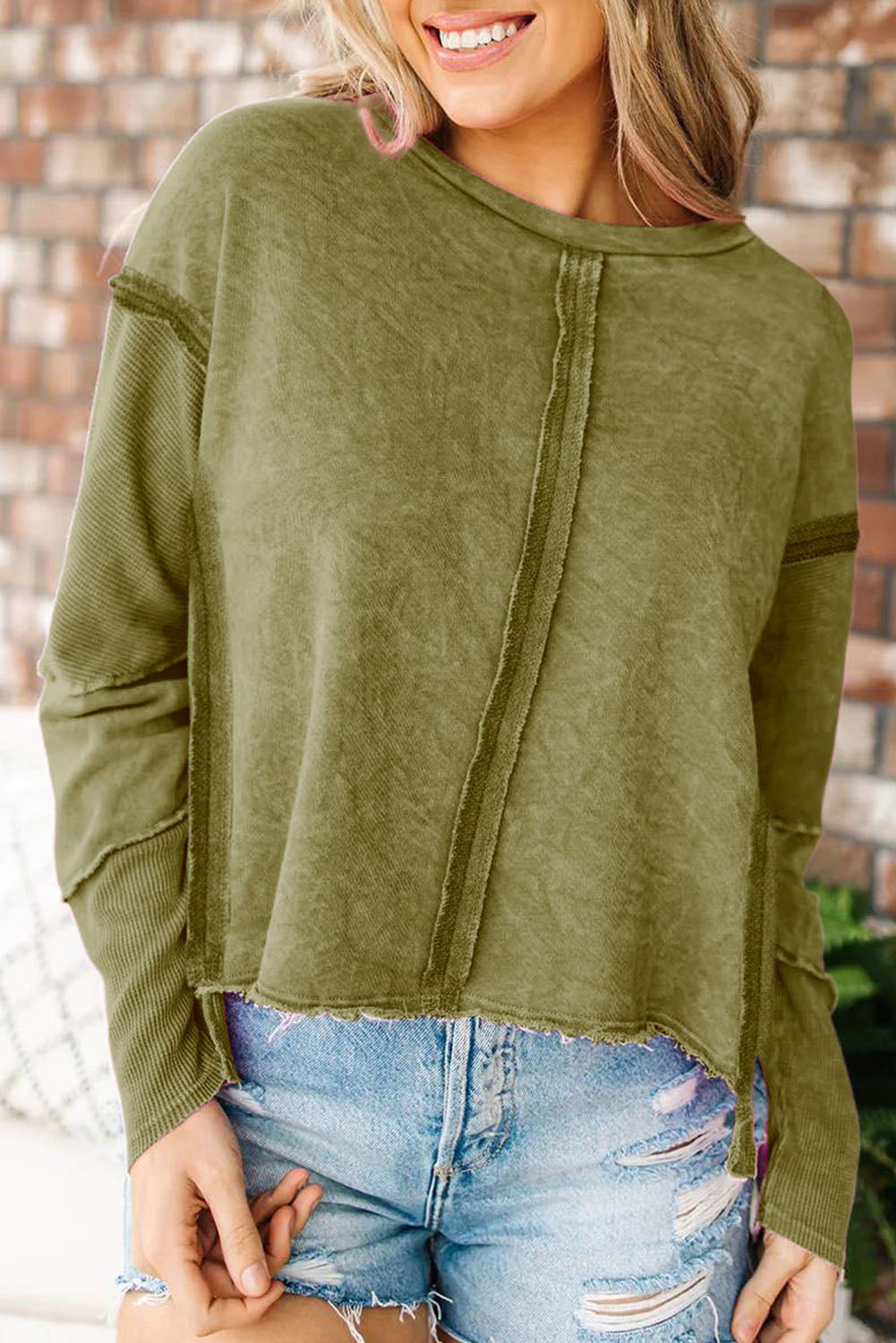 Reserve Seamed Raw Edge Sweatshirt