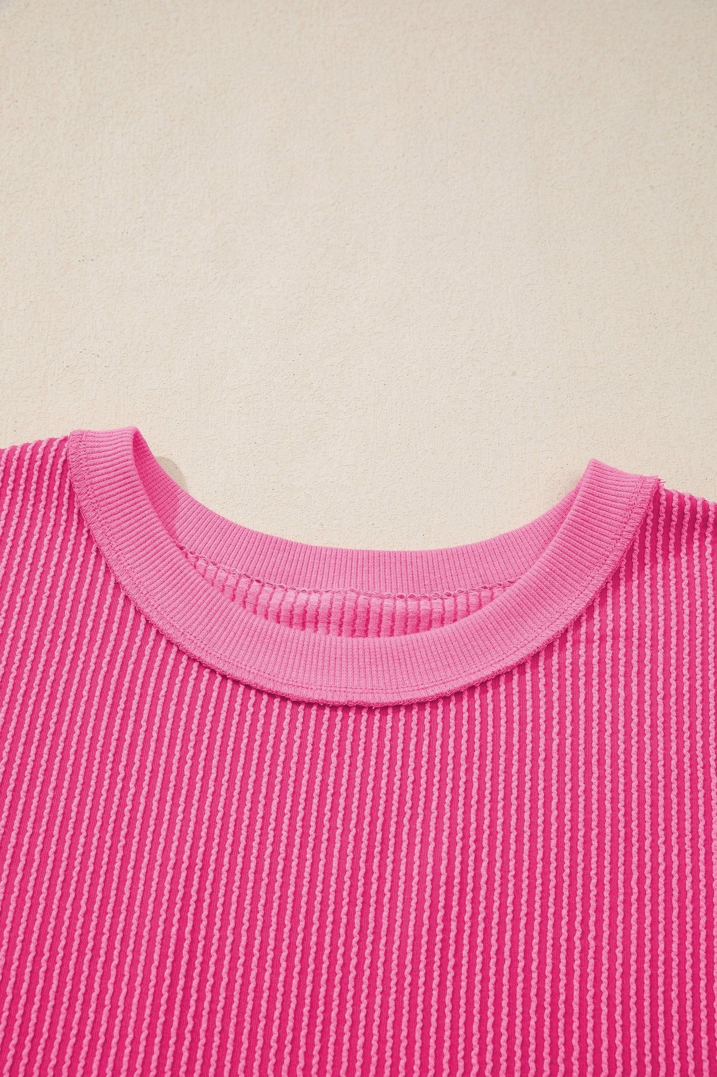 Corded Knit Cutout Bow Tie Back T-Shirt