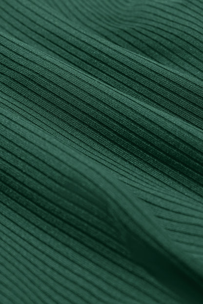 Contrast Trim Ribbed Lined Swim Dress w/ Pockets