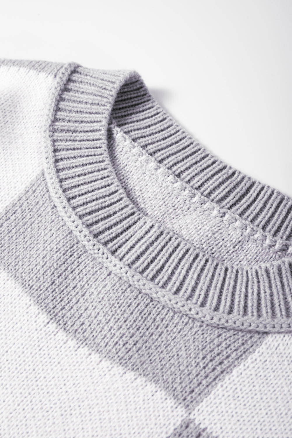 Checker Bishop Sleeve Sweater