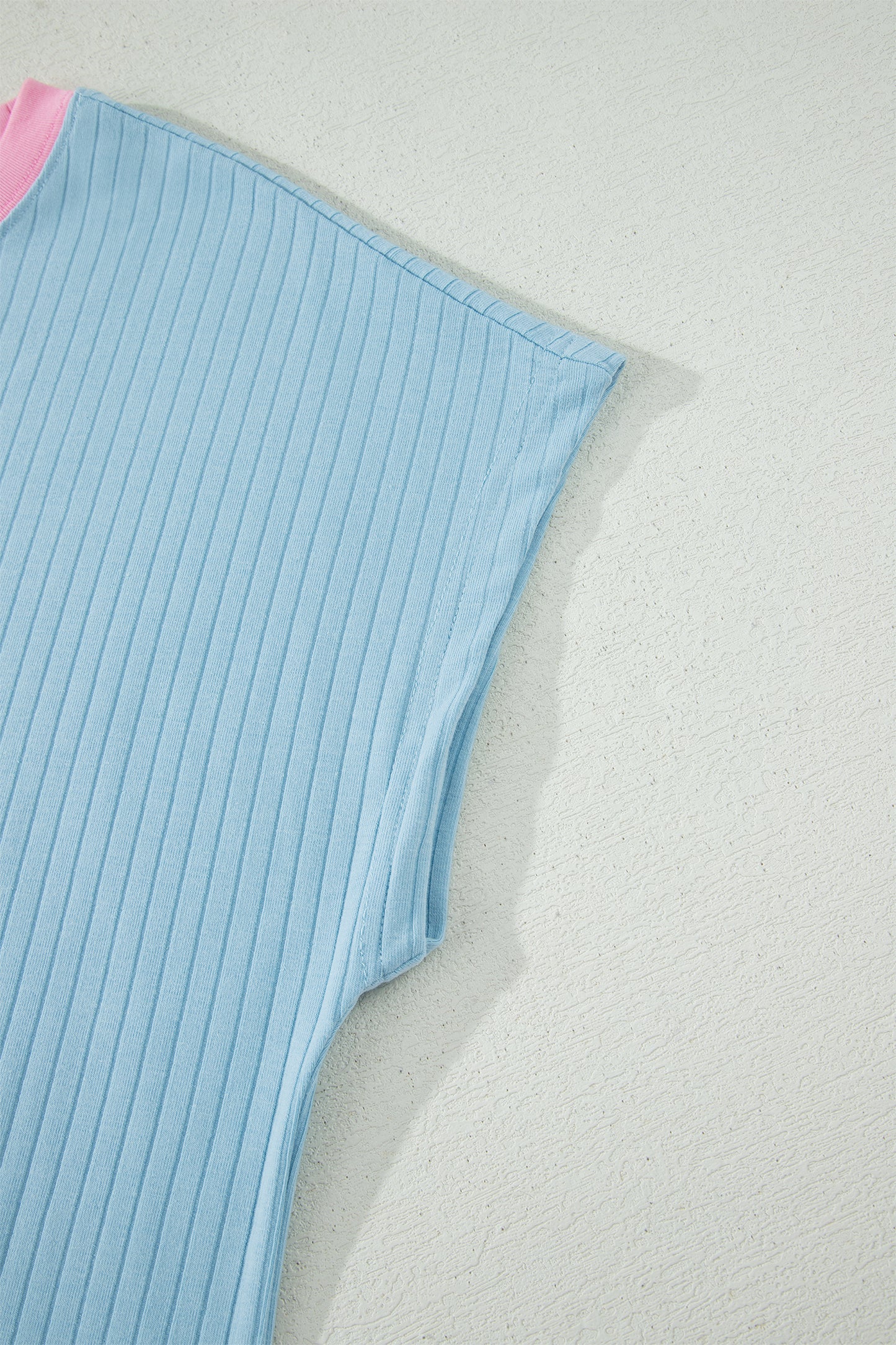 Colorblock Trim Ribbed Top & Shorts Set