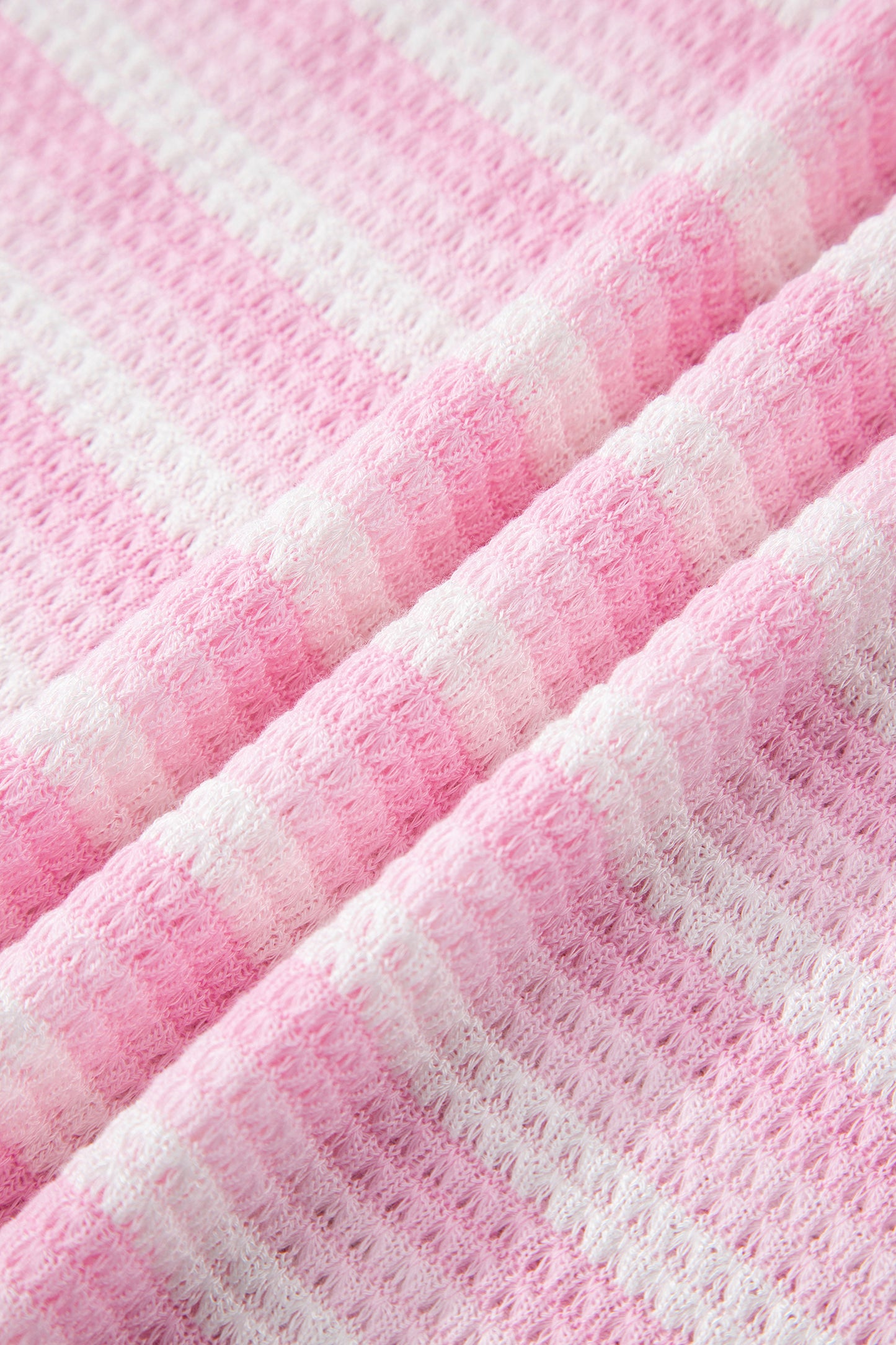 Stripe Waffle Knit Short Sleeve T-Shirt