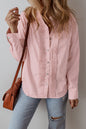 Pleated Long Sleeve Buttoned Shirt