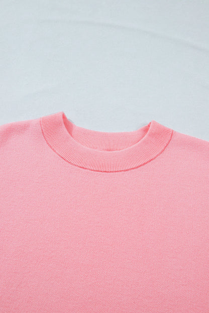 Solid Scalloped Hem 3/4 Sleeve Sweater Top