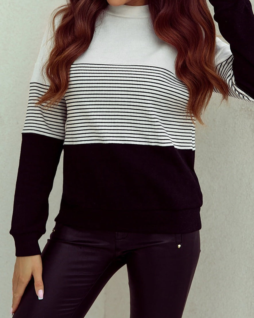 Stripe Colorblock Long Sleeve Top