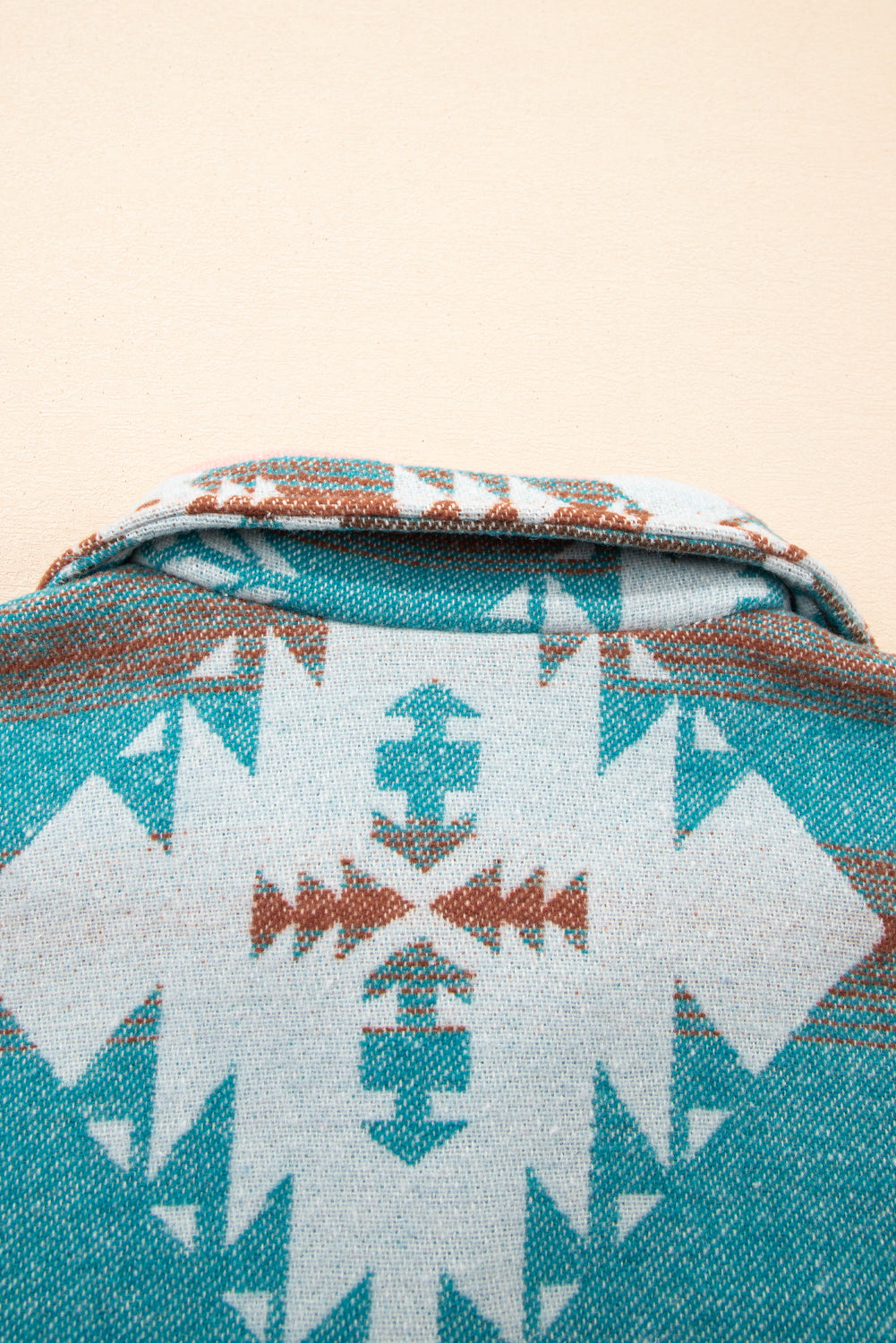 Western Aztec Quarter-Zip Elastic Cuffs Sweatshirt