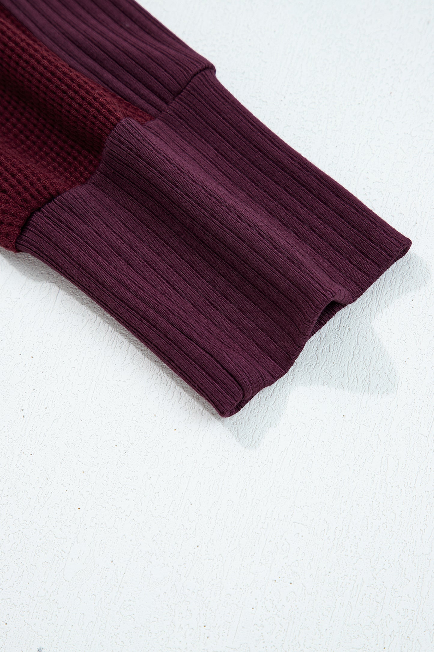 Waffle Zip Up Snap Button Hooded Jacket